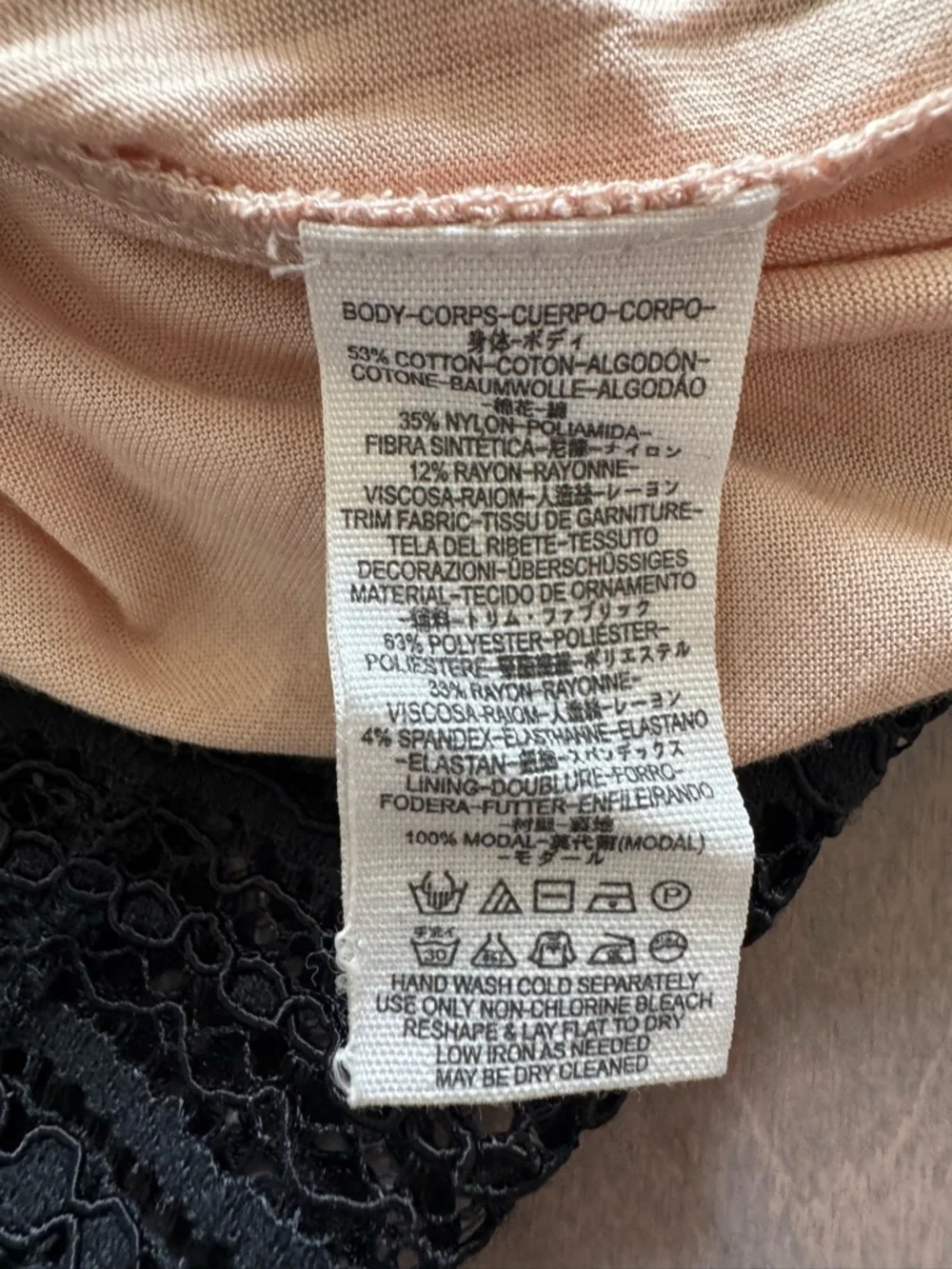 NWOT Free People Black Lace Mini Dress with Nude Lining